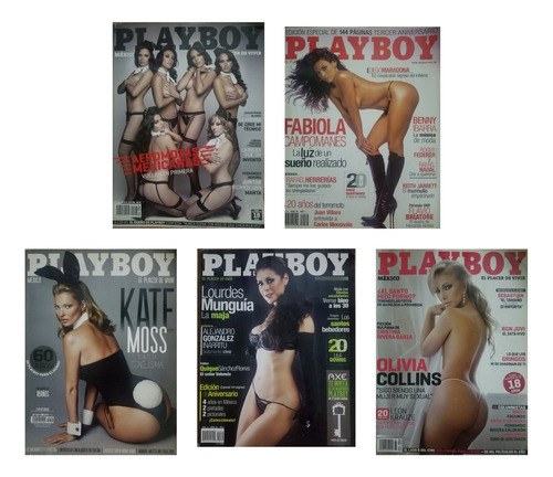 Lote De 5 Revistas Playboy (no. 36, 48, 95, 101 Y 135)