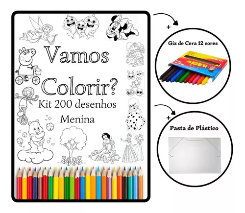 Kit 200 Desenhos Para colorir Animes Em Folha A4 - Infinity - Kit de Colorir  - Magazine Luiza