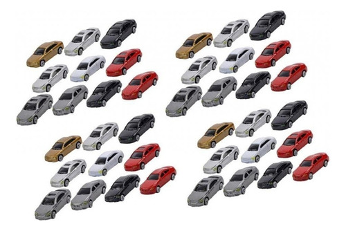 S 40 Pcs Ho Carro Modelo De Escala 1:87 Cenário De Trem De