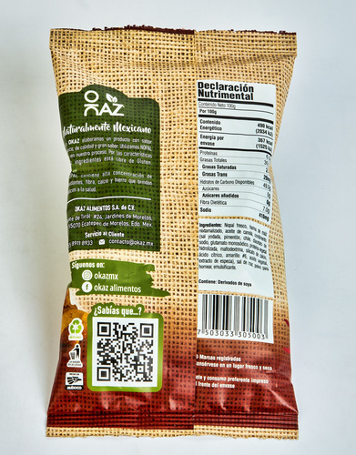 Botana Churritos De Nopal Y Maíz 11 Pack Sabor Chile-limón