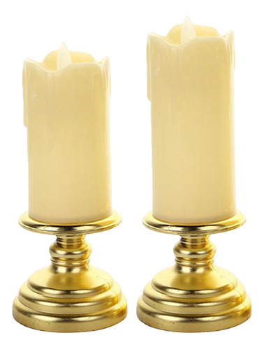 2x Velas Sin Llama Parpadeantes Velas 7cmx16cm 7cmx18cm