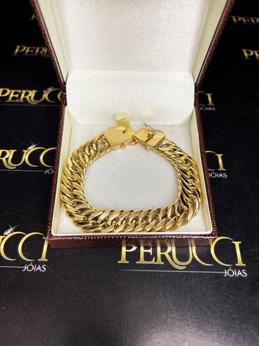 Pulseira Elos Duplos 30 Gramas 13mm Ouro 18k