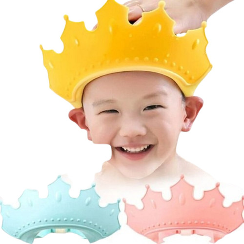 Gorro De Ducha Corona Para Bebé Niños  Protector Ajustable