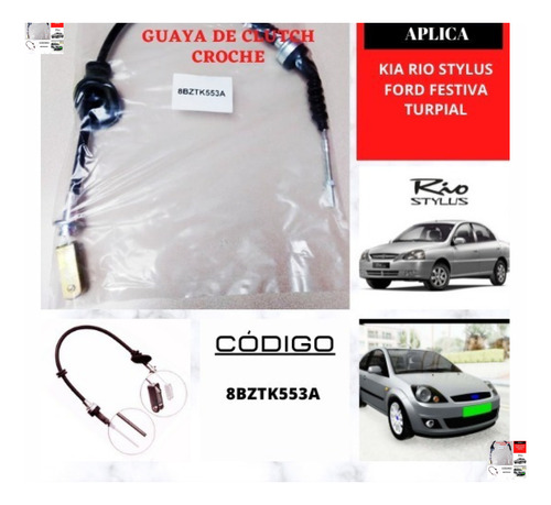 Guaya De Clutch Ford Festiva Turpial Kia Rio Stylus