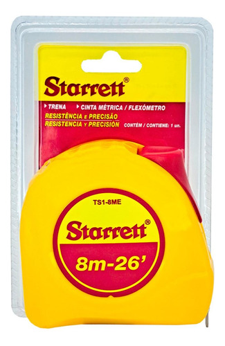 Trena Starrett Amarela Com Trava 8mx25mm - Ts1-8me