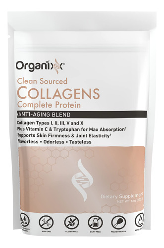 Organixx Colgenos De Origen Limpio - Protena Completa - 20 P