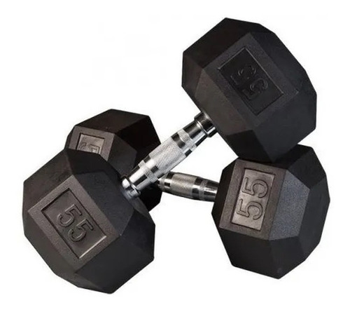 Par Mancuernas Hexagonales 55lb De Uso Rudo Gimnasio / Gym