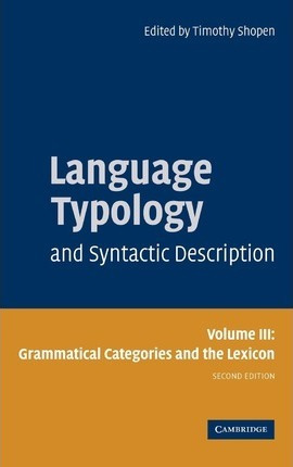 Language Typology And Syntactic Description: Grammatical ...