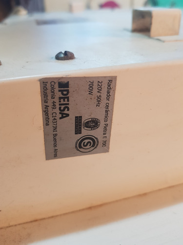 Radiador Cerámico Peisa. Funciona Perfecto Manteca (Usado)