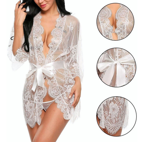 Babydoll Lenceria Erótica Sexy Mesh Conjunto Con Colaless