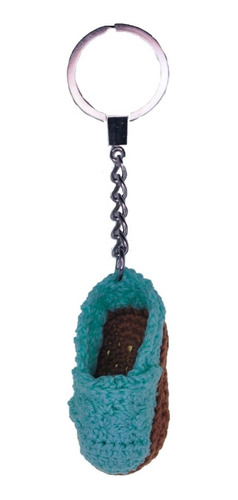 Llavero Tejido Zapato Verde