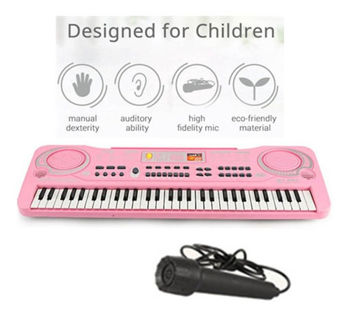 Piano Teclado Musical Infantil Micrófono Eléctrico Karaoke