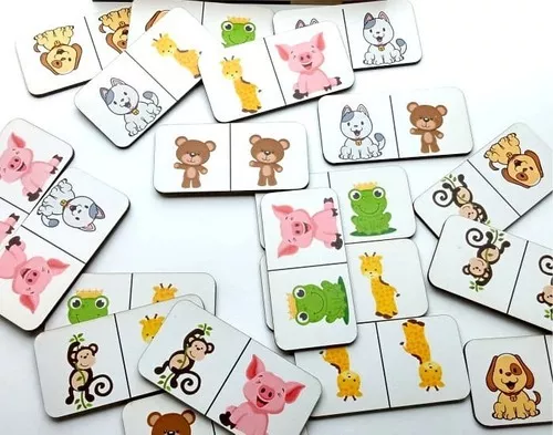 Dominó Jogo Educativo Pedagógico 28pcs Mdf - Patrulha Canina