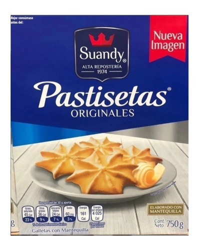 Galletas Pastisetas De Mantequilla Originales 10pzs / 750 Gr