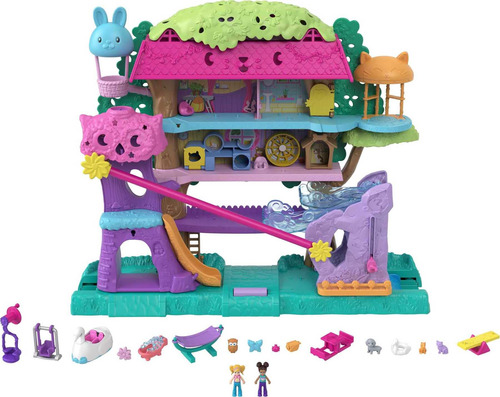 Polly Pocket Pollyville Pet Adventure Treehouse, 5 Pisos, M.