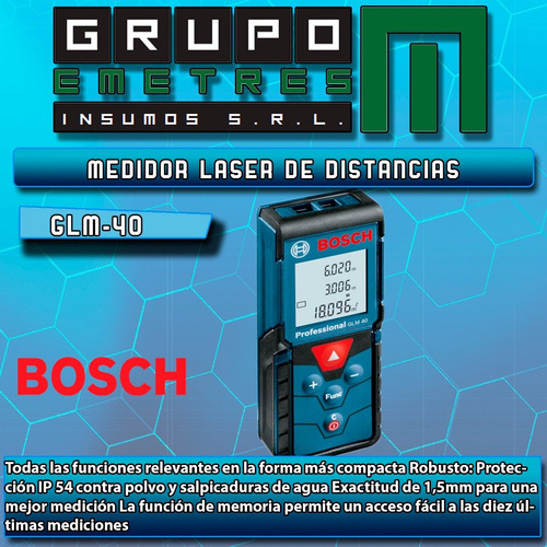 Medidor Láser De Distancias Bosch Glm 40 Professional