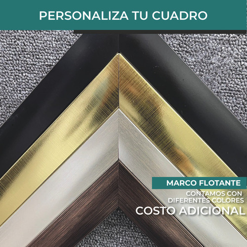 Cuadro Lienzo Canvas Azúl Glitter Oro Comedor Sala 80*120cm