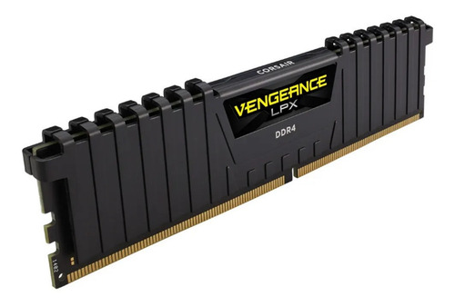 Memoria RAM Vengeance LPX gamer color negro 8GB 1 Corsair CMK8GX4M1A2666C16