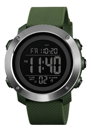 Reloj Deportivo Skmei 1416 Digital Aro Acero Correa Verde 