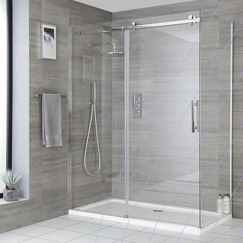 Mampara De Baño Acero Corrediza Granero 100 X100 Seul Gorena