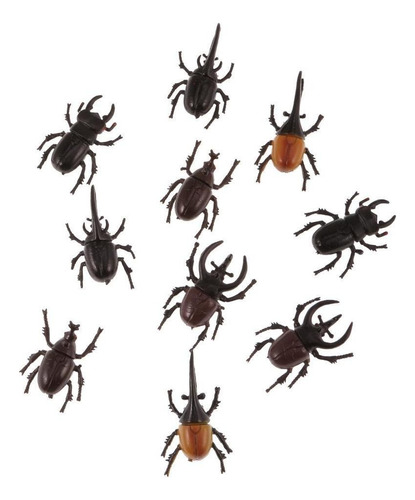 Lote 10 De Plástico Vivido Escarabajos Insectos Modelo Anima