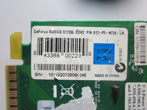 Defeito Placa De Vídeo Gf 8400gs 512mb Ddr2 Sem Vídeo (Usado)