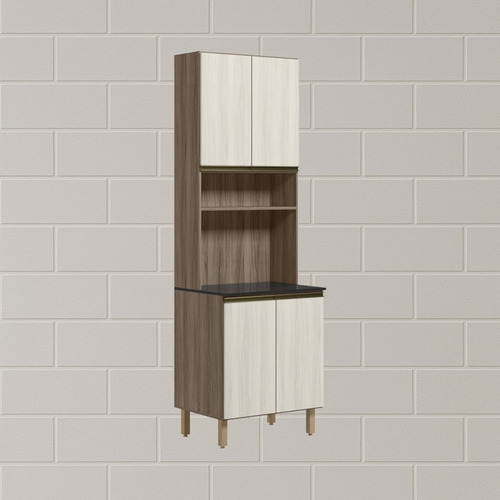 Paneleiro Duplo 4 Portas 70cm Mdf Kali 12230 Carvalho Toq Bi