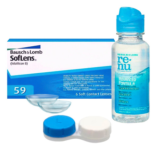 Lentes De Contacto Bausch & Lomb Soflens 59 6 Pzas Mensual Color Hipermetropia