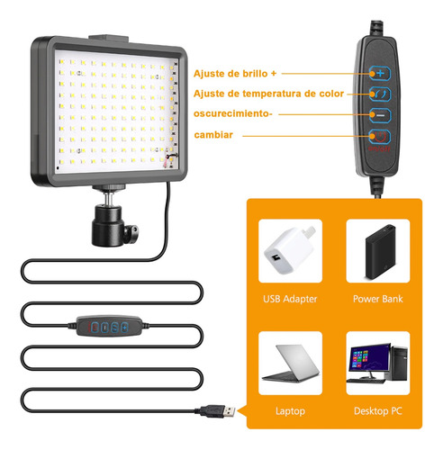 Kit De Luz Led Usb Regulable Para Foto, Video, 2 Piezas