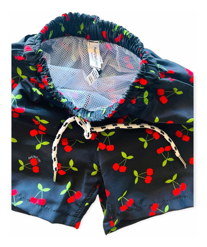 Short De Baño Niño Microfibra Con Sosten Red Cherry Envio
