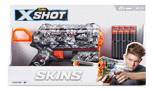 Pistola Lanza Dardos X Shot Skins Flux Con 8 Dardos 