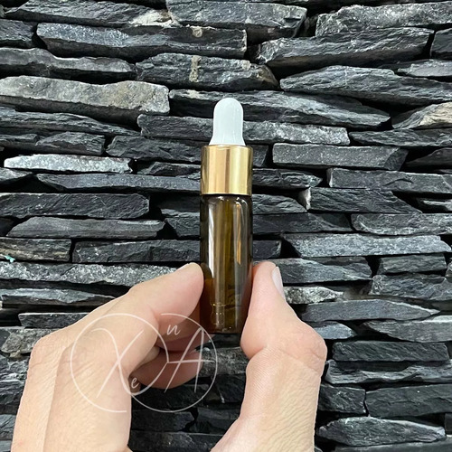 25 Botella Gotero Vidrio Ambar 5 Ml Pipeta De Lujo Dorada!