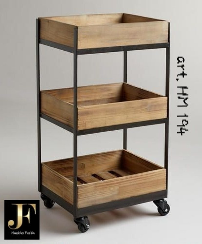 Imagen 8 de 10 de Estante Mueble Para Lavarropas - Hierro Y Madera -