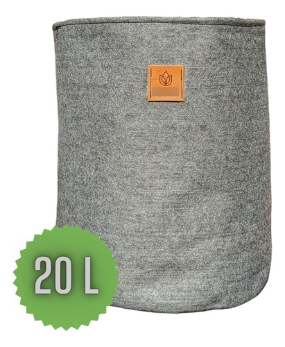10 Macetas Tela Geotextil 20l Redonda Cetrino Eco 28cm Gris