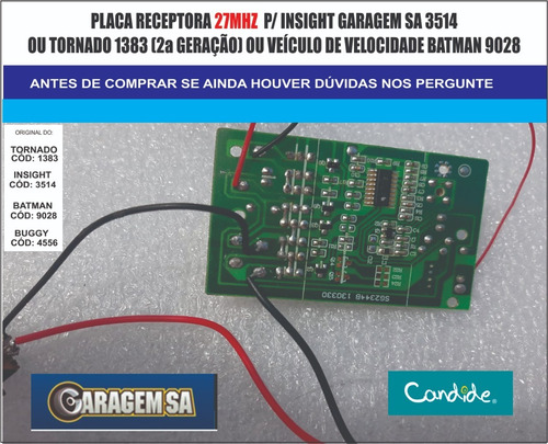 Imagem 3 de 3 de Insight 3514 - Garagem Sa - Placa Receptora 7.2v 27mhz