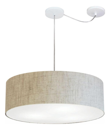 Lustre Pendente Cilíndrico Desvio Rustico Bege Mj-4259 Mesa