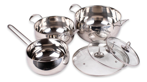 Batería Amsterdam Acero Inoxidable 6 Piezas Plateada Doral Acero