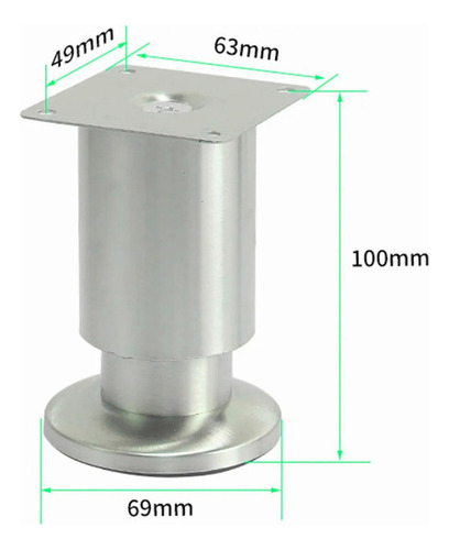 Conjunto De Pernas Ajustáveis Para Móveis De Cama E 100 Mm