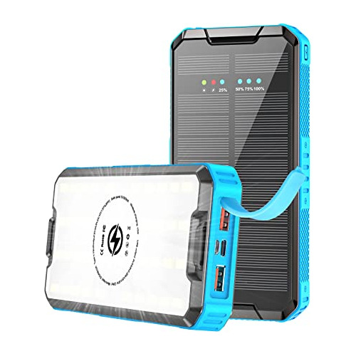 Solar Charger Power Bank 30000mah, Pd 20w Solar Phone Charge