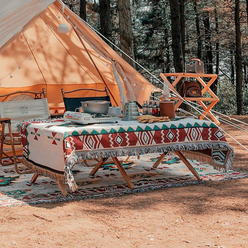 Mantel De Camping Estilo Étnico, Algodón Suave,