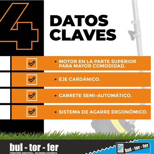 Imagen 4 de 9 de Bordeadora Electrica 1000w Lusqtoff Jardin Bl1000-8 + Cable