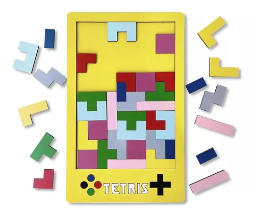 Brinquedo Tetris De Madeira Jogo Educativo Quebra Cabeça - Novo