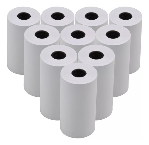 10 Rollos De Papel Térmico Blanco De 57 X 30 Mm/2,17 X 1