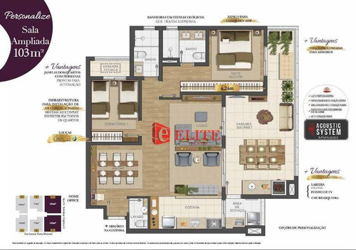 Apartamento Com 2 Dormitórios À Venda, 103 M² Por R$ 805.354,48 - Jardim Aquarius - São José Dos Campos/sp - Ap3708
