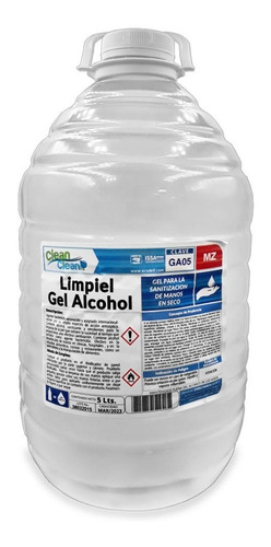Gel Antibacterial Desinfectante Para Manos 5 Litros Ga05 Mz Fragancia Neutra