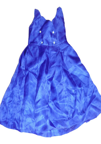 Vestido Azul Rey Niña Coctel Botones Pedreria 24m