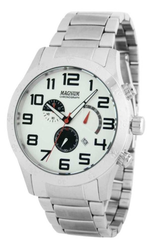 Relógio Masculino Magnum Cronógrafo Ma35262q - Prata