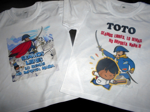 Imagen 3 de 10 de Remeras Niños De Zamba, Niña, S. Martin, Belgrano, Paka Paka