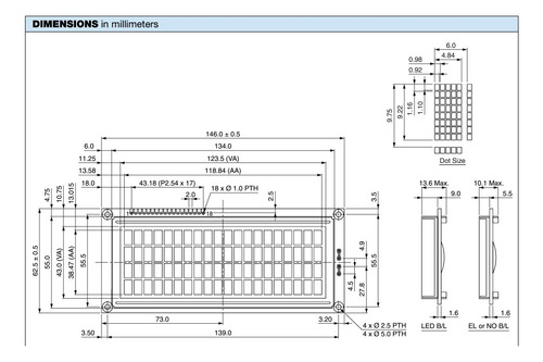 3pz Display Lcd 20×4 Fondo Amarillo