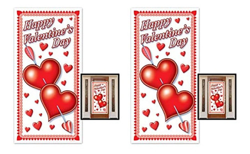 Beistle Happy Valentine's Day Door Covers 2 Piezas, 30  X 5'